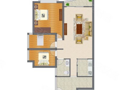 3室1厅 86.89平米