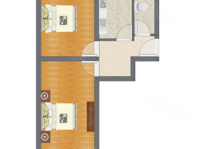 2室1厅 52.90平米