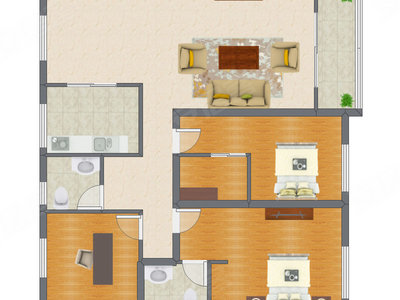 3室1厅 120.00平米户型图