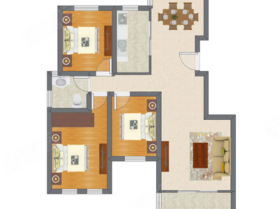 3室2厅 111.40平米