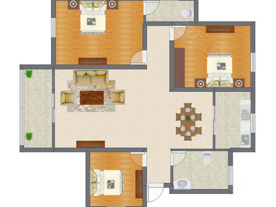 3室2厅 104.11平米