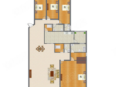 4室2厅 262.00平米户型图