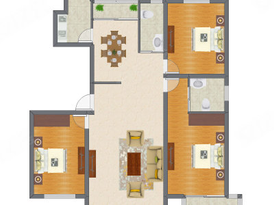 3室2厅 141.28平米