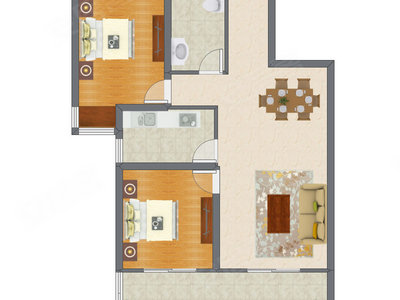 2室2厅 90.90平米