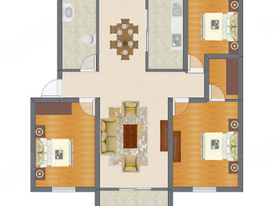 3室2厅 108.71平米