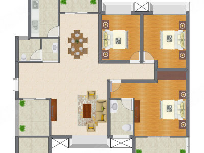 3室2厅 108.82平米