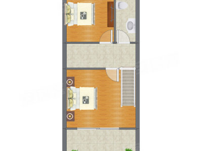 2室2厅 88.41平米户型图