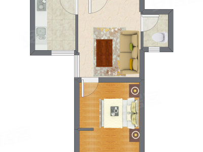 1室1厅 40.95平米