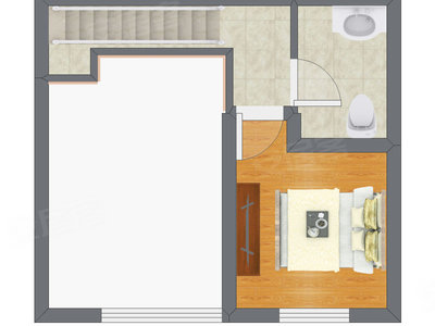 1室2厅 68.27平米户型图