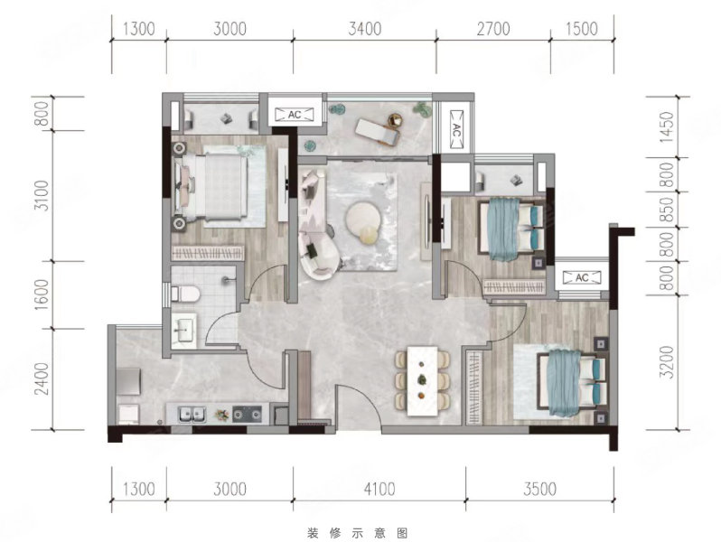 中建光屿3室2厅1卫84㎡南75万