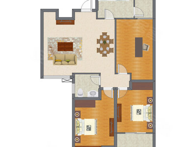 3室2厅 123.75平米户型图