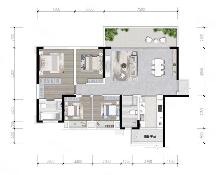 黄龙溪谷(新房)4室2厅148㎡125万二手房图片