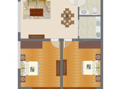 2室2厅 80.40平米