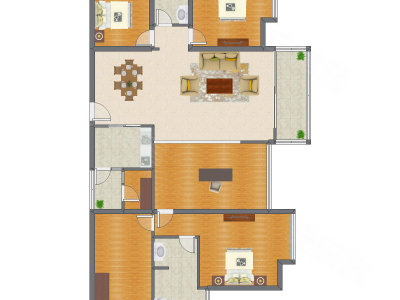 4室2厅 199.50平米