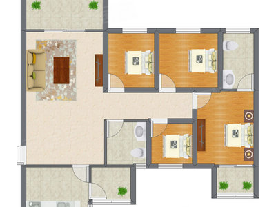 4室2厅 126.73平米