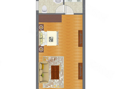 1室1厅 29.50平米