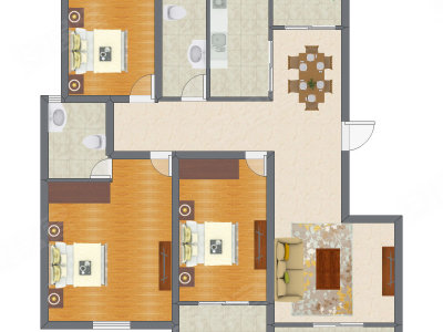 3室1厅 101.47平米