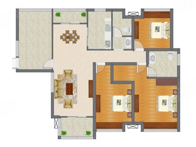 3室2厅 130.36平米
