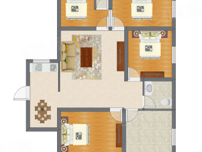 4室2厅 105.00平米户型图