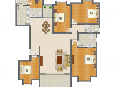 5室2厅 208.04平米