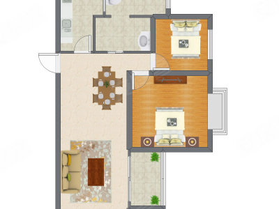 2室2厅 94.26平米户型图