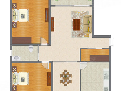 2室2厅 148.00平米户型图