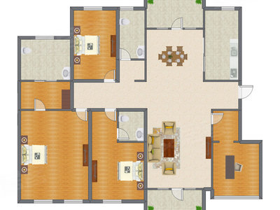 4室2厅 246.00平米户型图
