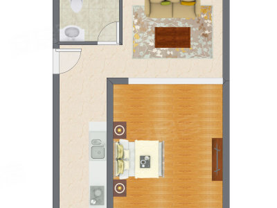 1室1厅 45.24平米