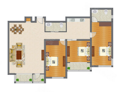 3室2厅 183.39平米