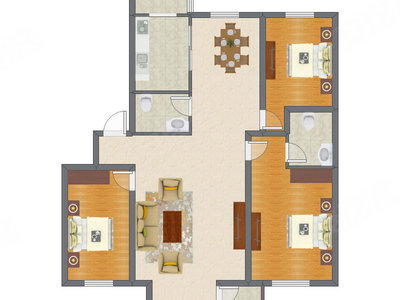 3室2厅 134.12平米