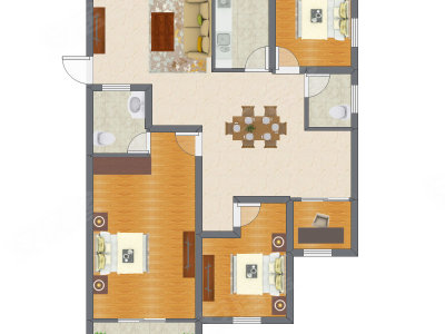 3室2厅 90.16平米