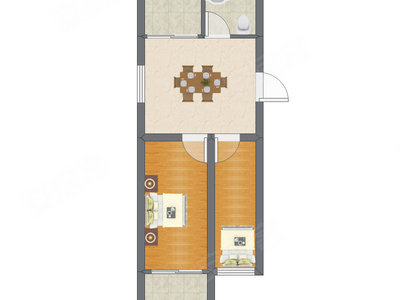 2室1厅 32.14平米