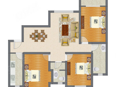 3室2厅 137.60平米户型图