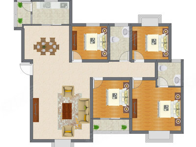 4室2厅 104.77平米