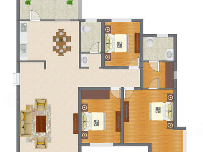 3室2厅 156.28平米