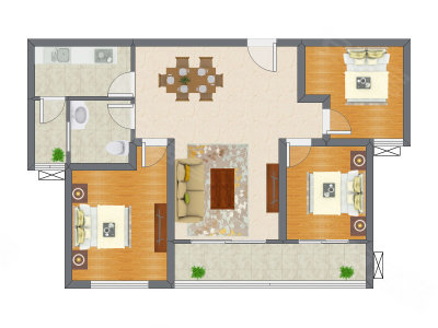 3室2厅 98.13平米