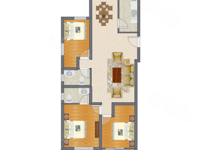 3室2厅 128.63平米
