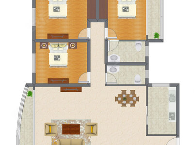 3室2厅 149.50平米