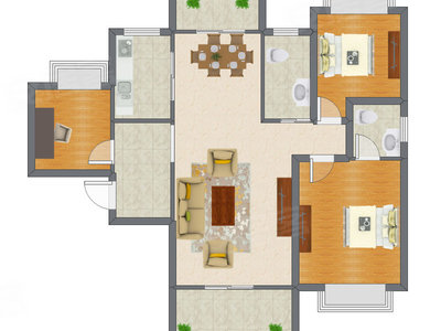 3室2厅 87.69平米