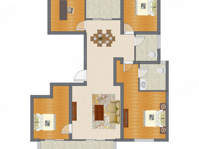 4室2厅 135.00平米户型图
