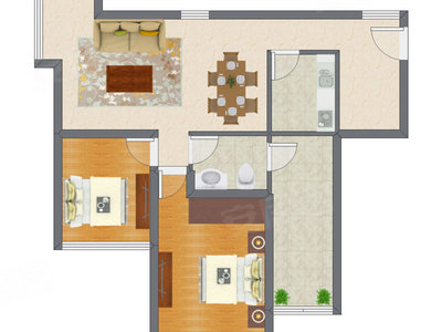 2室2厅 83.83平米