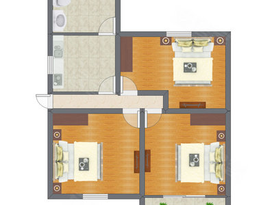 4室1厅 65.32平米户型图