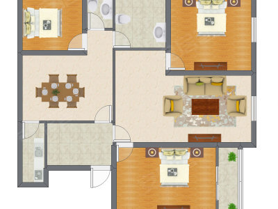 3室2厅 94.55平米