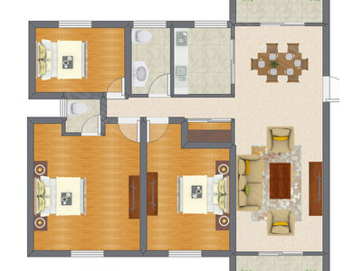 3室2厅 85.11平米