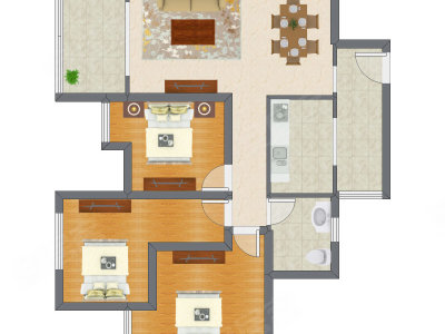 3室2厅 99.51平米
