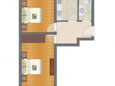 2室1厅 52.77平米