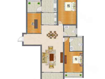 3室2厅 123.26平米