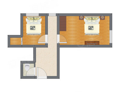 2室1厅 45.08平米