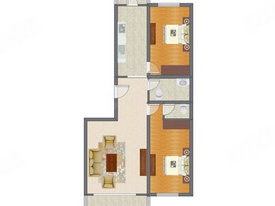 2室1厅 127.02平米