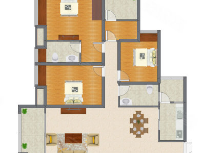 3室2厅 125.15平米